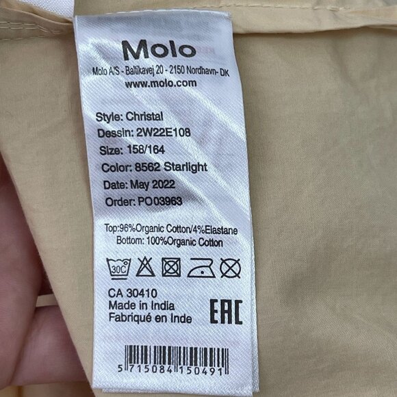 Molo Girls Tan Cream Christal Short Sleeve Dress Brazilian Sand Dress 13-14Y - Picture 7 of 8